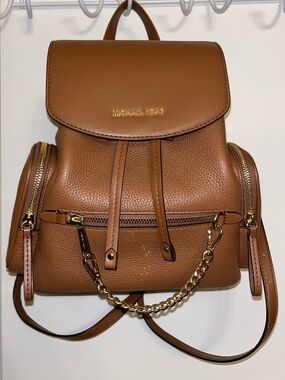 Michael Kors Tan Backpack with Chain Detail